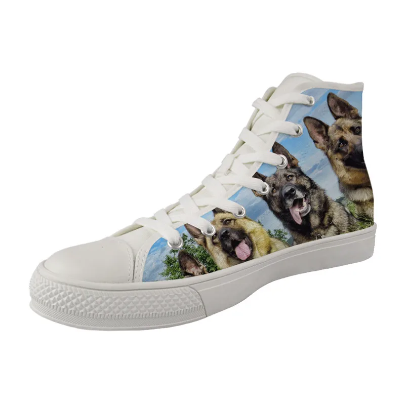 Women's Shoes Casual Fashion Shoe High-top lace-up Canvas Shoes German Shepherd Printed Womens Loafers Shoes Women Shoes Flat