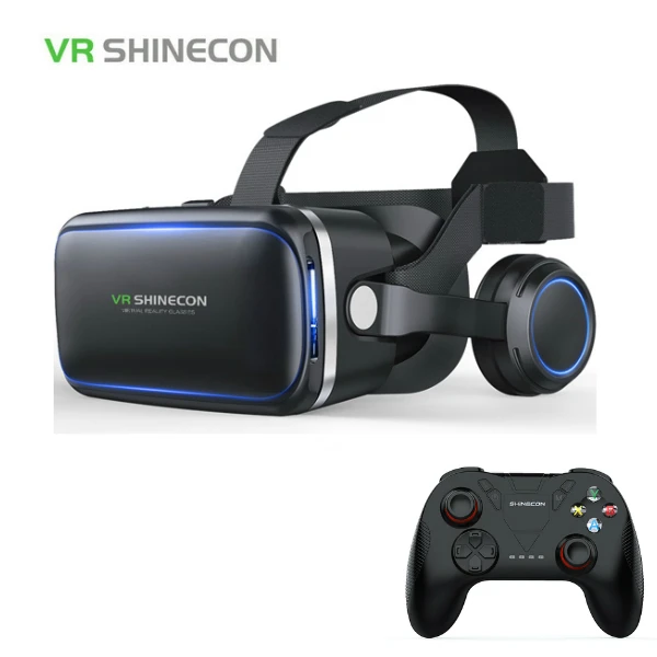 Шлем Стерео Shinecon VR Box очки виртуальной реальности 3D VR очки гарнитура шлем для смартфонов смартфон картон Google - Цвет: VR plus 866 remote