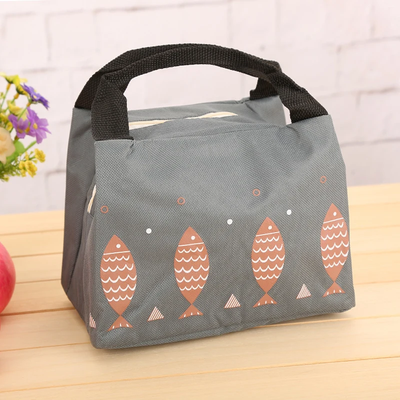Маленькая рыбка, переносная сумка-Ланч-бокс, термоизолированная сумка для еды, Безопасная Полоса, Теплые сумки для ланча для пикника для девочек и женщин
