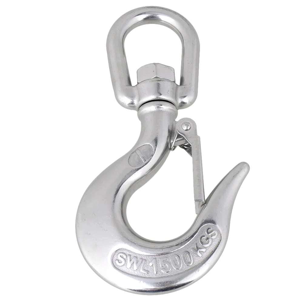 1Pcs Silver 304 Stainless Steel Trigger Round Swivel Eye Lifting Snap