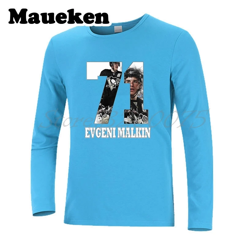 Мужская футболка с длинным рукавом Evgeni Malkin 71 Россия hockeying Star одежда футболка мужская осень зима W17110803 - Цвет: 4