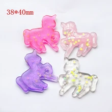 10pcs Mixed For DIY Phone Decoration Hair Craft Glitter unicorn flatback resin cabochon With Sparkle Star