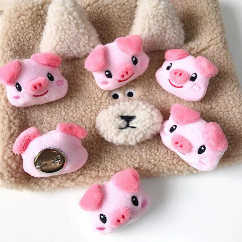 

Plush cartoon pink pig brooch Korean lovely Creative handmade felt cute badge T-shirt sweater bag decoration plush toys