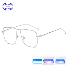 VCKA, анти-голубые лучи, очки для компьютерных игр, для женщин и мужчин, Ретро стиль, негабаритные, квадратные металлические очки, фирменный дизайн, Oculos De Sol