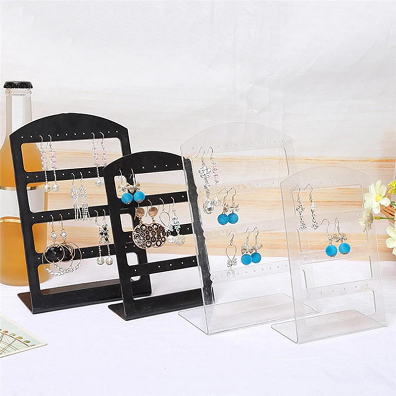 24 Holes Earrings Plastic Display Stand Rack Holder (Black) Jewelry Organizer Box Packaging & Display