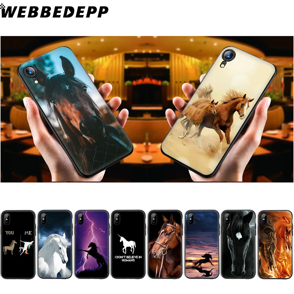 Мягкий силиконовый чехол WEBBEDEPP Running Horse для iPhone 11 Pro Xr Xs Max X или 10 8 7 6 6S Plus 5 5S SE Case |