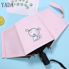 YADA Design Cute White Dog Pattern Folding Automatic Umbrella For Women Men Anti-UV Lovely Rainy Cartoon Animal Umbrella YD030 YADA Design Cute White Dog Pattern Folding Automatic Umbrella For Women Men Anti-UV Lovely Rainy Cartoon Animal Umbrella YD030