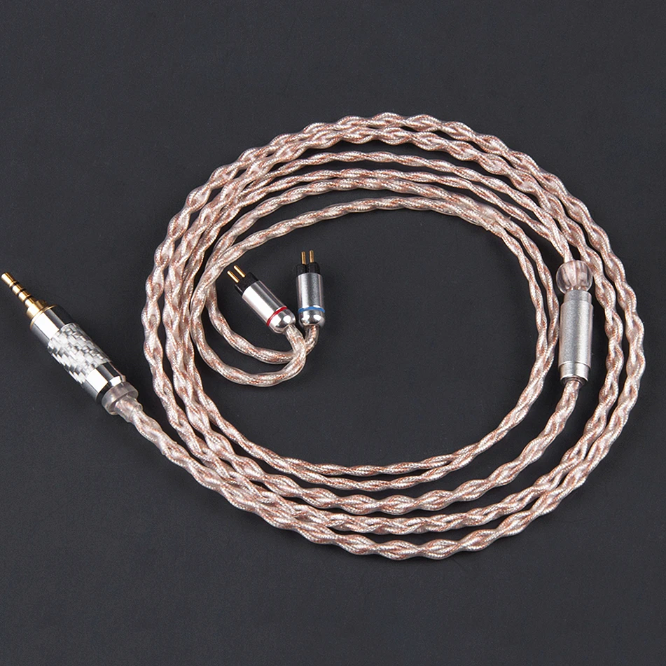 

AK Newest 4 Core 7N Copper And Silver Plated Cable 2.5/3.5mm Balanced Cable Earphone Upgrade Cable With MMCX Or 2Pin Connectors