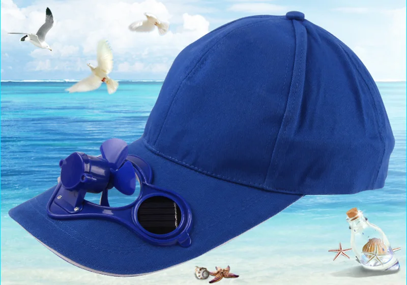 Summer Women Men Solar Panel Powered Fan Cooling Baseball Cap Fashion Unisex  Switch Fan Cool Outdoor Caps CP0016 (8)