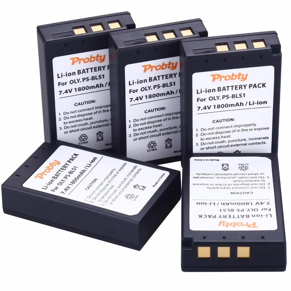 5Pcs Probty Ps-Bls1 Ps Bls1 Psbls1 Batteria Ricaricabile Per Olympus Pen E-Pl1 E-Pm1 Ep3 Epl3 Evolt E-420 E-620 E-450 E-400 E-410