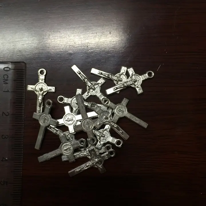 

50 pcs Tiny charms 12mm*22mm small crosses St. Saint Benedict Cross Catholic Crucifix for rosary Bracelet gifts