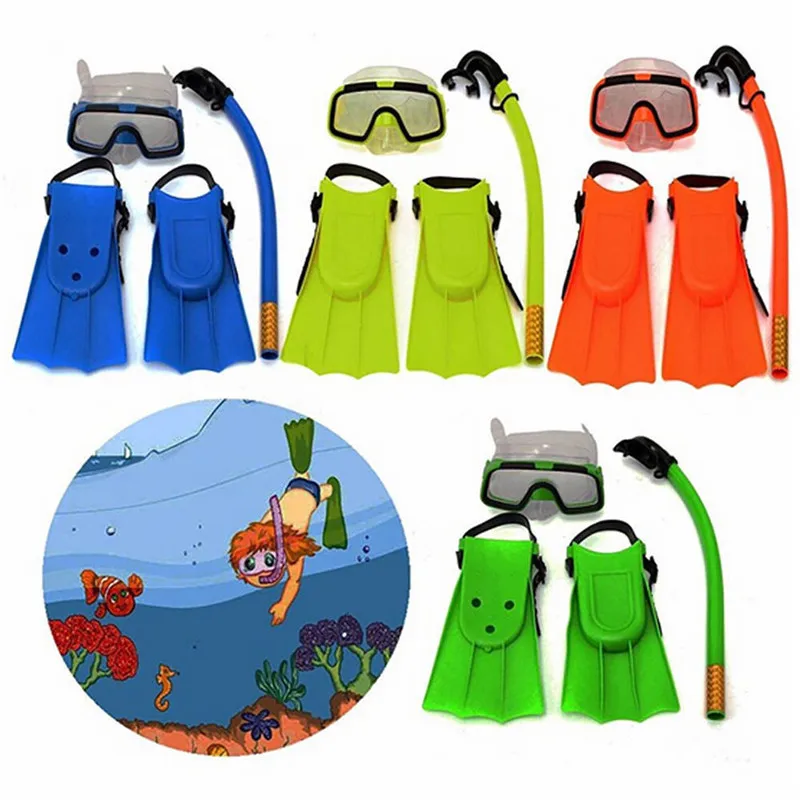 

Triclicks Kids Snorkel Mask Fin Scuba Swimming Diving Snorkelling Water Sports Set
