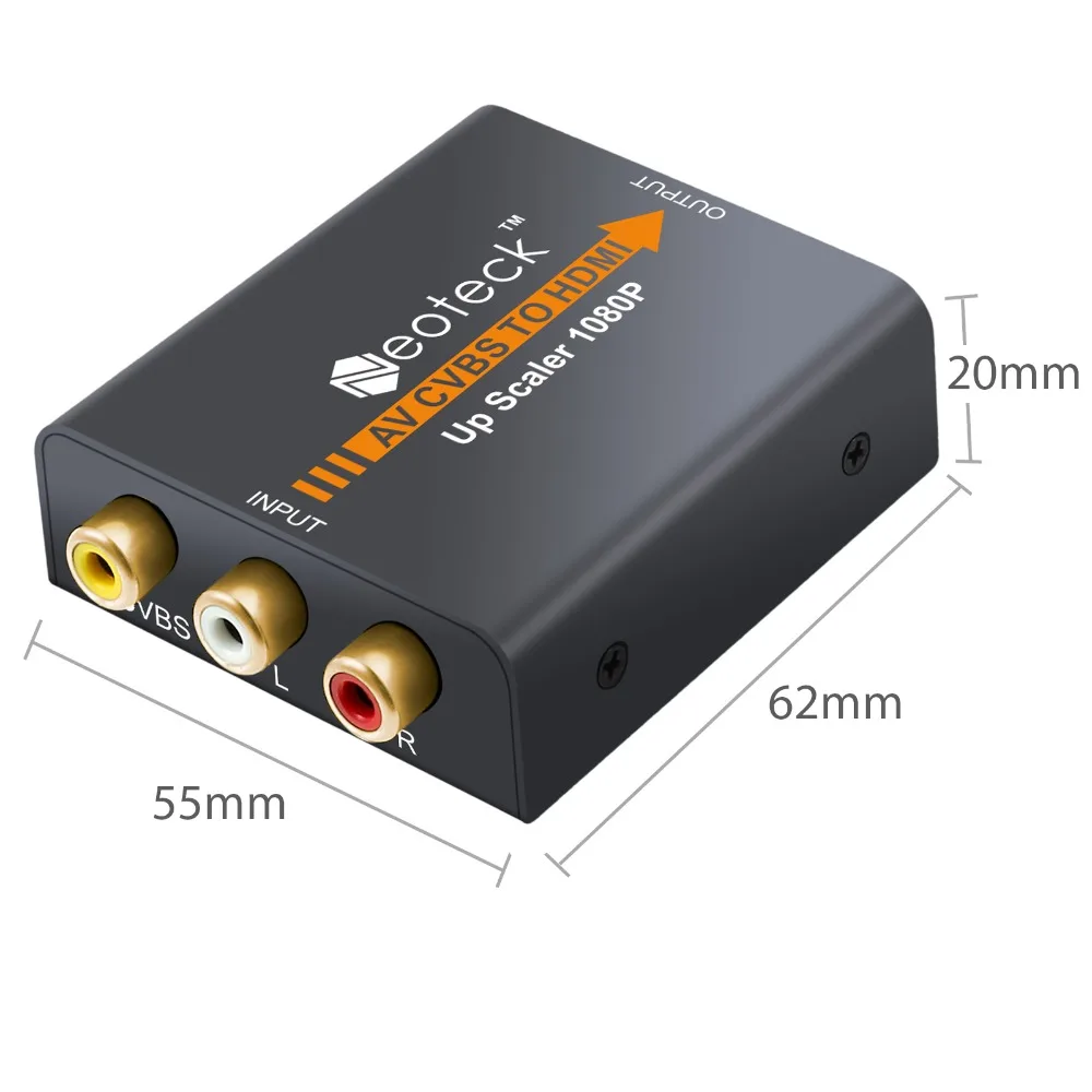 Композитный конвертер Neoteck 1080P 3RCA AV CVBS в HDMI для ТВ ПК PS3 STB Xbox VHS VCR NTSC 720P/1080P адаптер