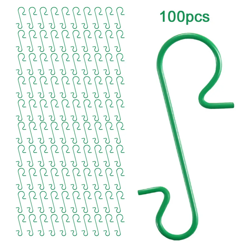 

100PCS Ornament Hooks S-Shaped Hanger Rack For Clothes Key HatHanging Household Kitchen Bathroom Storage Rack For Christmas Prop