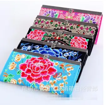 

2020 new Women's Retro Ethnic Embroider Purse Wallet Clutch Card Coin Holder