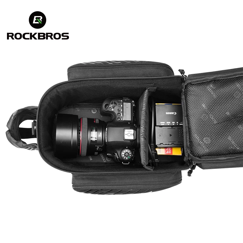 Best ROCKBROS Bicycle Bag Trunk Bag Pannier Nylon Bike Cycling MTB Outdoor Rack Rear Trunk Tote Bag Basket Bicycle Accessories 3