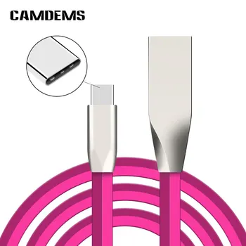 

camdems 500pcs TPE Wires type c USB Data Sync Universal Zinc Alloy Charging Cable for huawei p9 one plus 3 4 5 Accessory Bundles