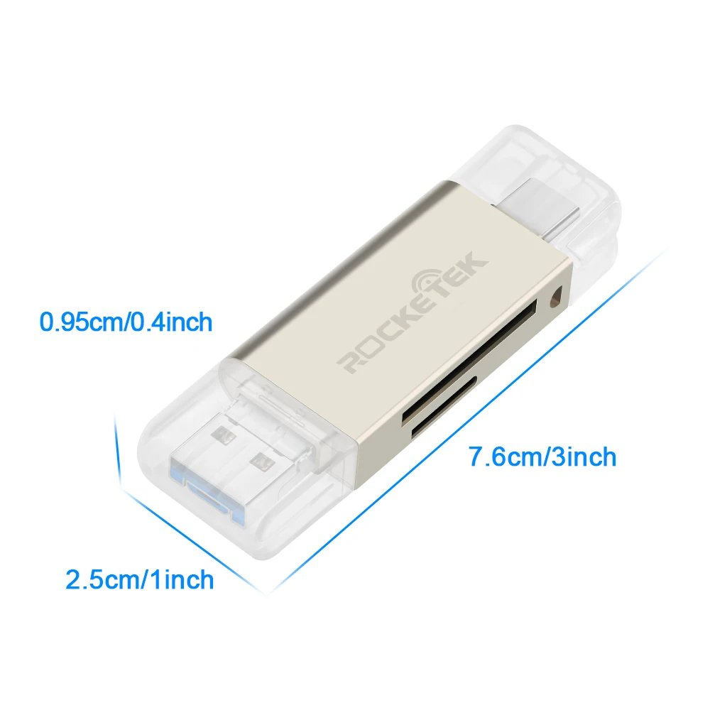 Rocketek usb 2 0 Алюминиевый кардридер для карт памяти OTG type c адаптер micro SD/TF microsd ридеры