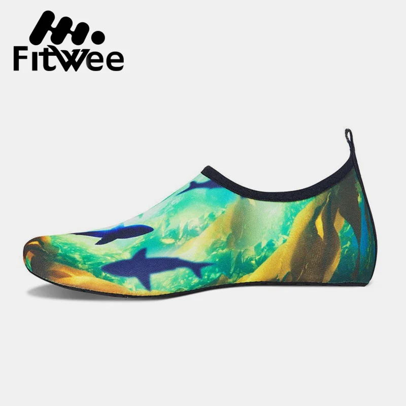 FitWee زائد حجم 36-49 انخفاض الشحن الأخضر لينة خفيفة الوزن السباحة المنبع أحذية الرجال تنفس مريحة بسيطة رياضية أحذية