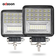ADZOON 126 Вт DRL светодиодный рабочий светильник 10 30 в 4WD 12 В для внедорожников, грузовиков, автобусов, лодок, противотуманный светильник, автомобильный светильник в сборе