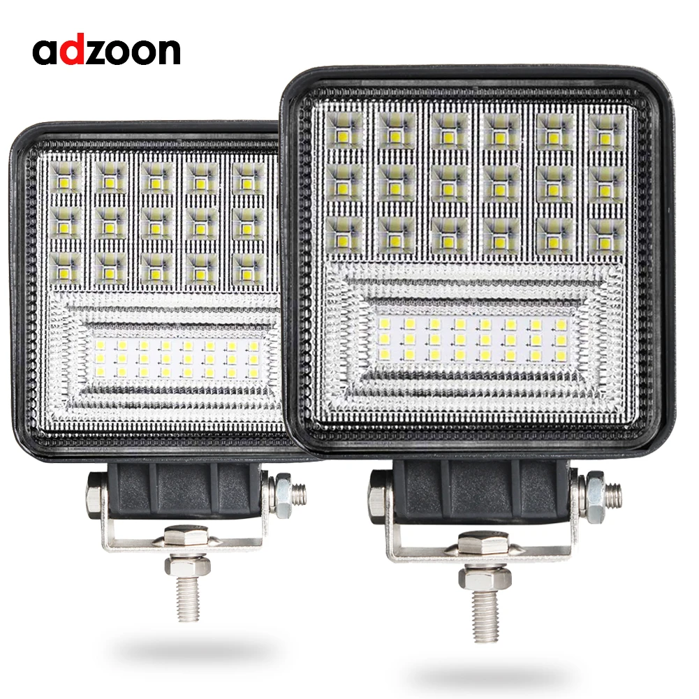 

ADZOON 126w DRL LED Work Light 10 30V 4WD 12v for Off Road Truck Bus Boat Fog Light Car Light Assembly