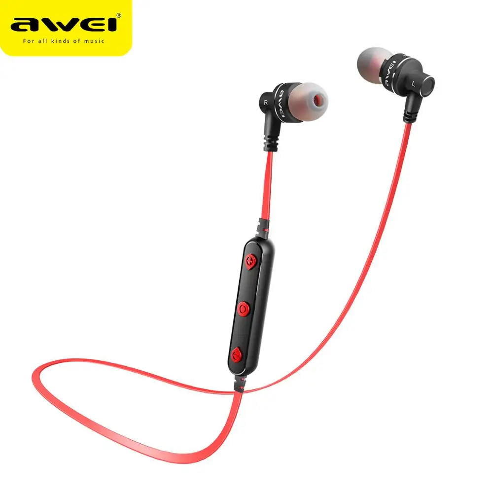 AWEI B990BL, беспроводные наушники, Bluetooth, наушники, Спортивная гарнитура, Стерео шумоподавление, наушники для iphone, samsung, телефонов - Цвет: Red