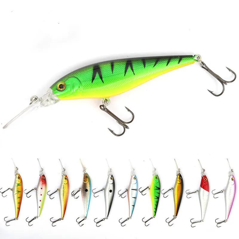 

New 3D Plastic 11CM / 10.3g Freshwater Sea Fishing Simulation Bait High Carbon Steel Three Hook Realistic Bait
