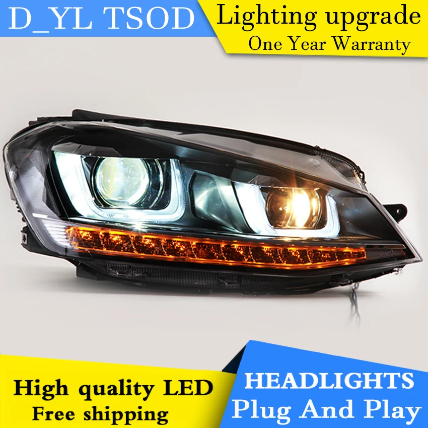 Стайлинг автомобиля светодиодный ная фара для VW golf 7 фары 2014-2015 mk7 L H7 hid Q5