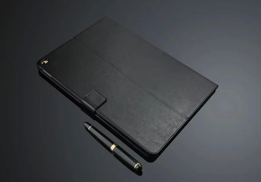 

For Apple IPad Pro 12.9 2017 and 2017 with Card Slot Ultra Slim Folding Stand PU Leather Cover Protective Magnetic Case+pen