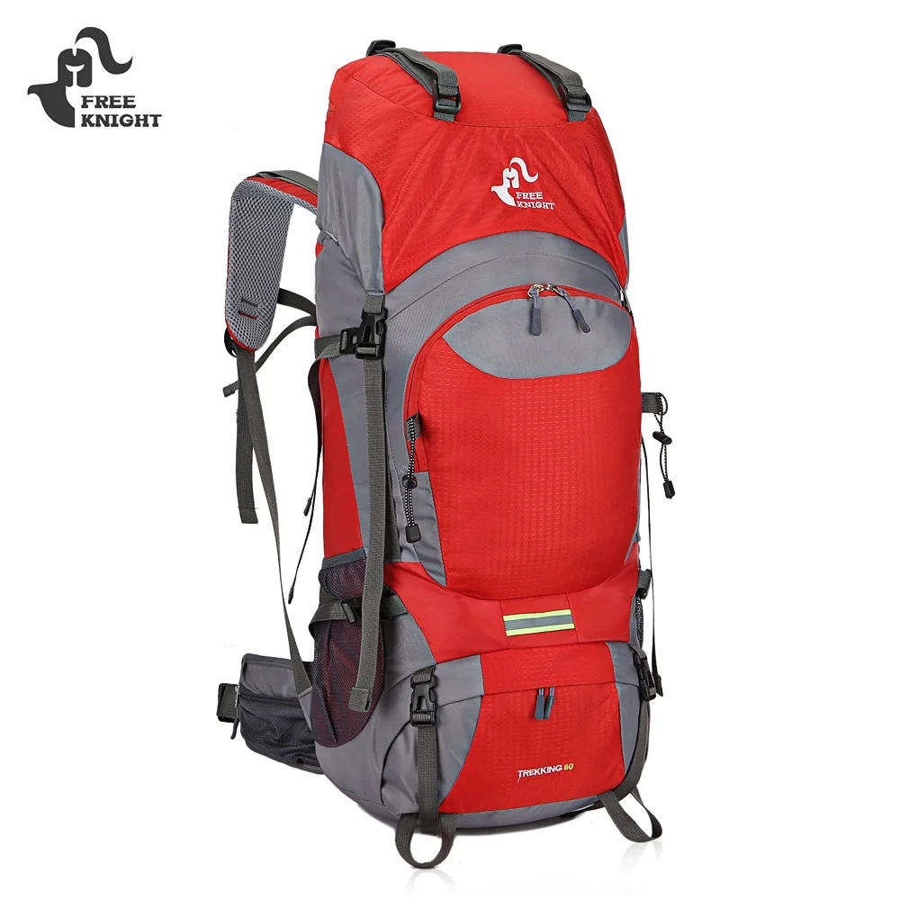 

Free Knight 60L Unisex Climbing Bag Water Resistant Large Backpack Nylon Outdoor Bags For Climbing Hiking Mountaineering