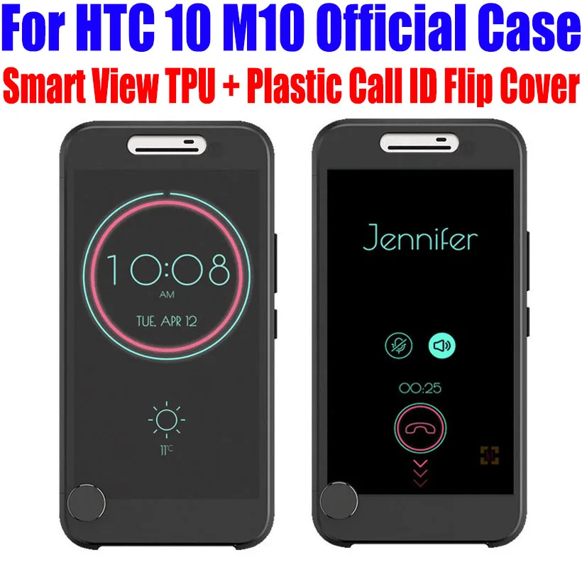 

For HTC 10 M10 5.2 inch Case Official TPU + Plastic Call ID Smart ICE View Flip Cover For HTC 10 LIFESTYLE + Screen Film M102