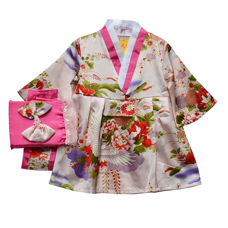 Кимоно в японском стиле для маленьких девочек; милое детское платье юкаты с поясом; детские танцевальные костюмы; традиционные костюмы-кимоно для детей