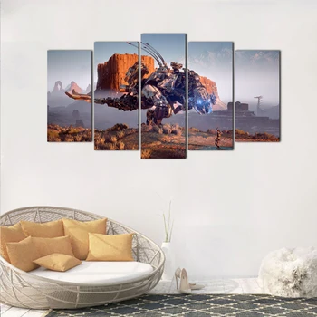 

Mordern Canvas Wall Art Pictures HD Prints Paintings 5 Pieces Horizon Zero Dawn Home Decor Framework