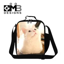 Милый Кот 3d печать ланч бокс сумка для девочек, изолированная крутая сумка для обедов для детей, Женская стильная Ланч conainer с ремнями кулер сумка