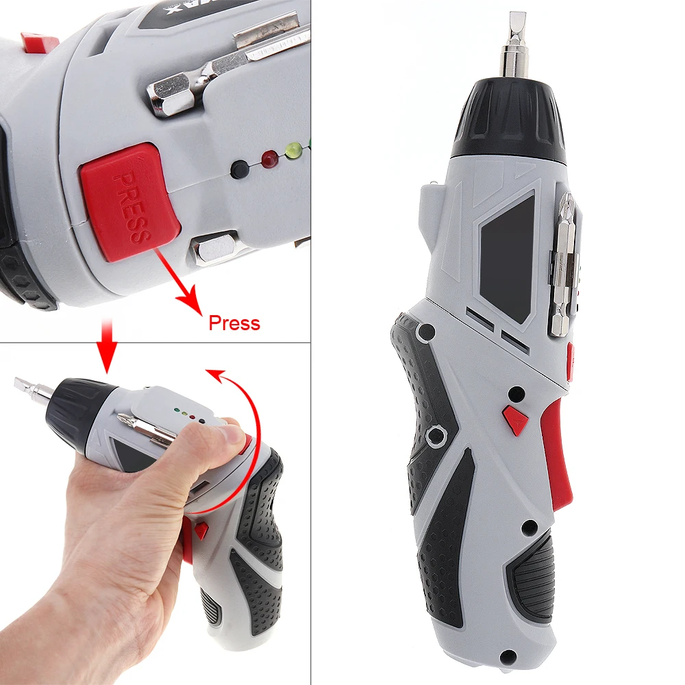 48pcs 4.8V 220rpm 110/220V Rechargeable Electric Screwdriver with 90-180 Degrees Rotating Head for Household DIY Tool