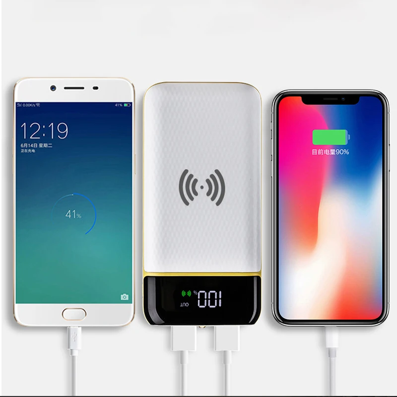 wireless power bank fast Power Bank 8000mAh External Battery Portable Mobile Phone Charger Universal 2 USB for iPhone XS MAX X
