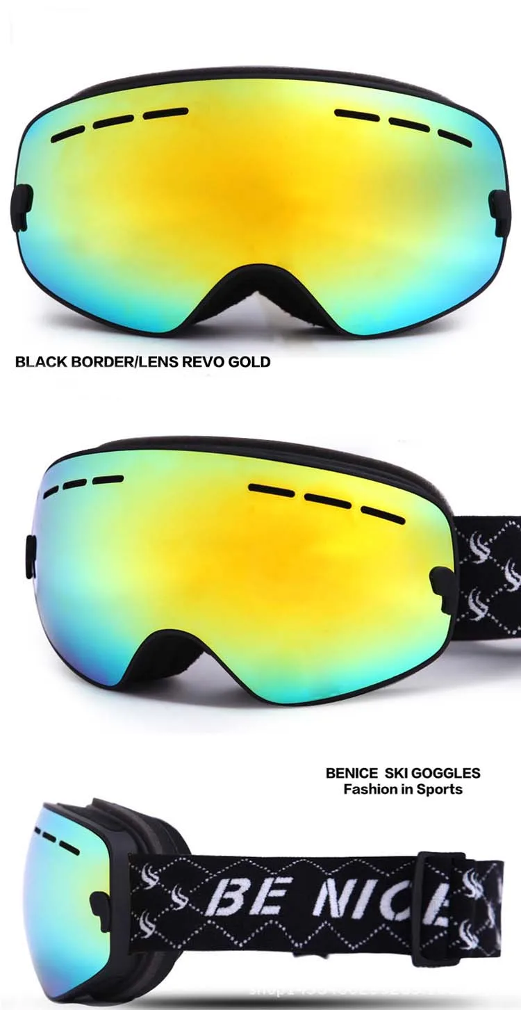 Benice Детские горнолыжные очки Малый Размеры для детей двойной UV400 Анти-туман маска очки Лыжный Спорт Девочкам Мальчикам сноуборд, объектив Poins