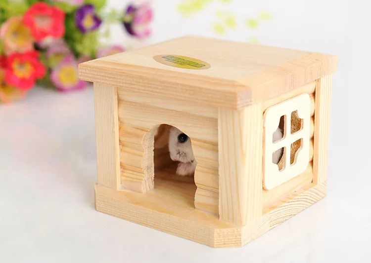 Натуральный деревянный дом хомяка Хомяк Игрушка Gerbil клетки и аксессуары