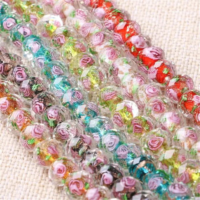 

10pcs 12mm Flower Petal Austria Faceted Crystal Glass Bead Loose Spacer European Spacer Beads fit Charms Bracelet Necklace DIY