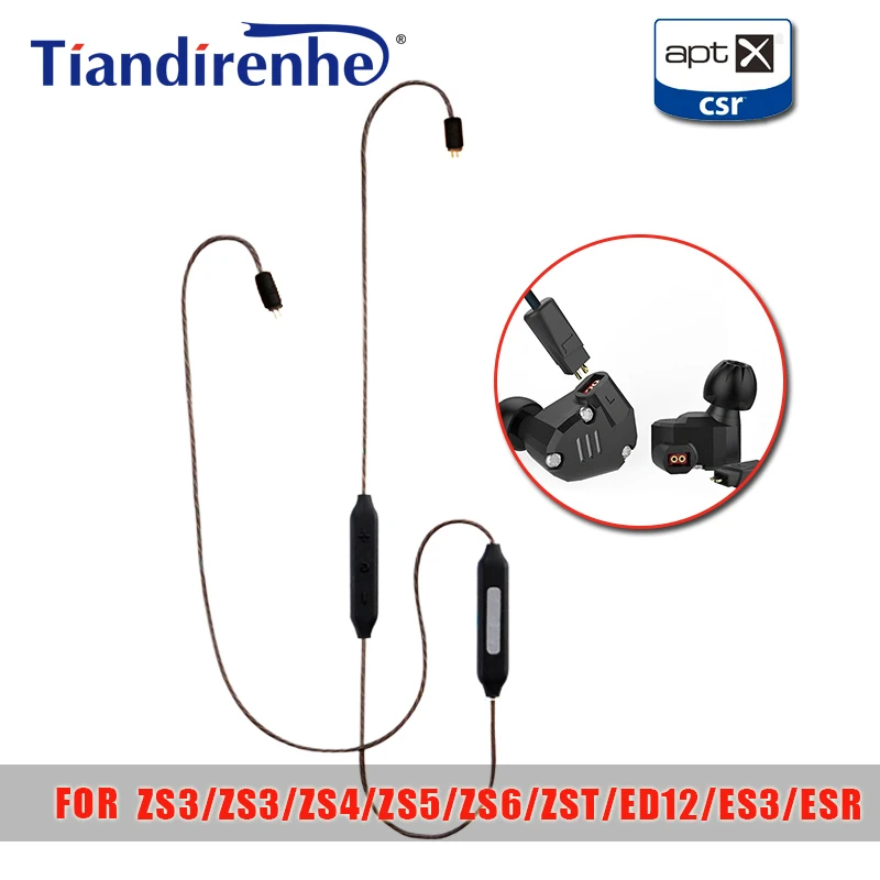 

Tiandirenhe For ZS3 ZS4 ZS5 ZS6 ZST ES3 Earphone 0.75mm APT-X HIFI Bluetooth upgrade Headphone Cable for iPhone xiaomi huawei