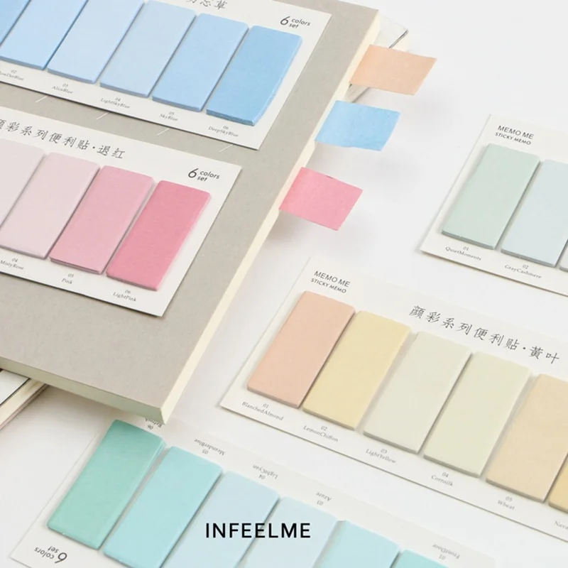 

6 pcs Water color sticky memo Post memo pad Removable adhesive sticker note scrapbooking Stationery Office School supplies A6914