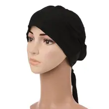 Мусульманский Хиджаб шапка головной убор мягкий хлопок эластичный Противоскользящий классический стиль черный белый