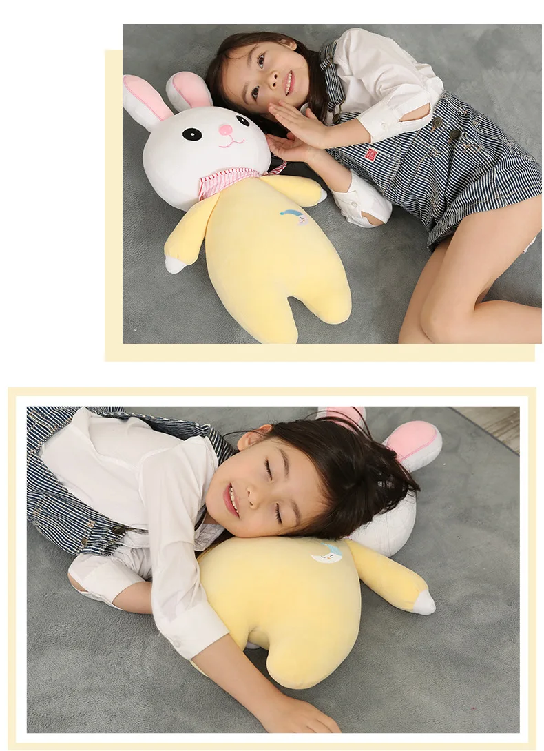 3Colors Simulation Plush Animals Rabbit Soft Stuffed Creative Bunny Cartoon Girls Baby Sleeping Doll Bed Decoration Gift Toys