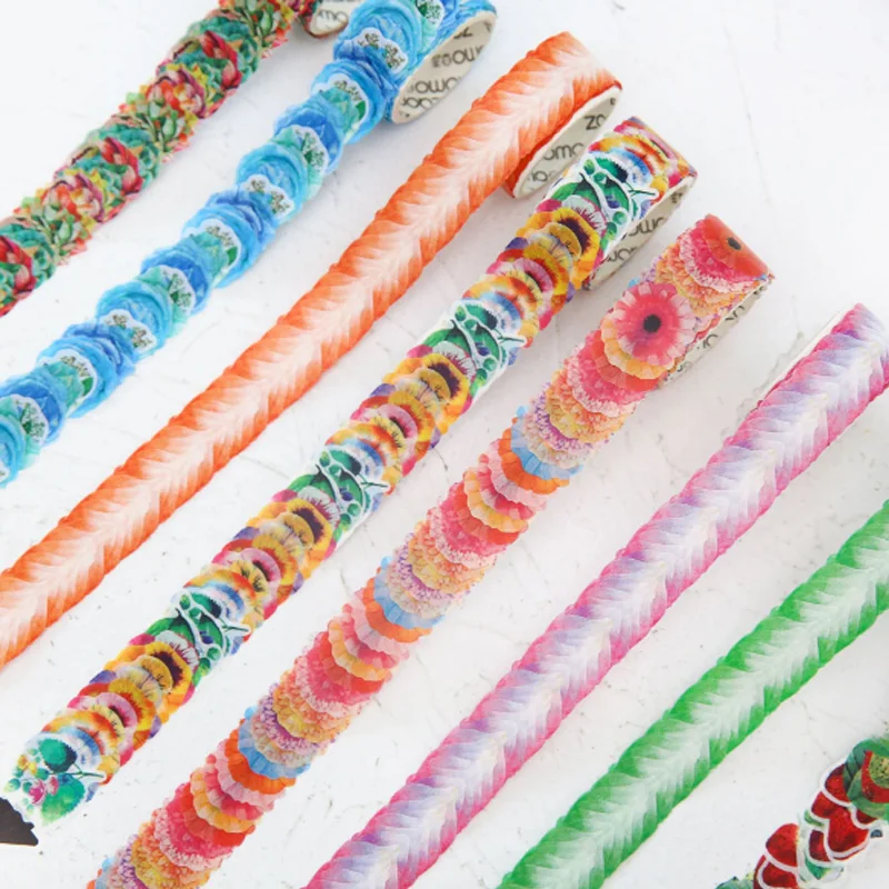 

1X Plant flower Self-adhesive washi tape decoration DIY scrapbooking masking tape office adhesive label tape Sticker stationery