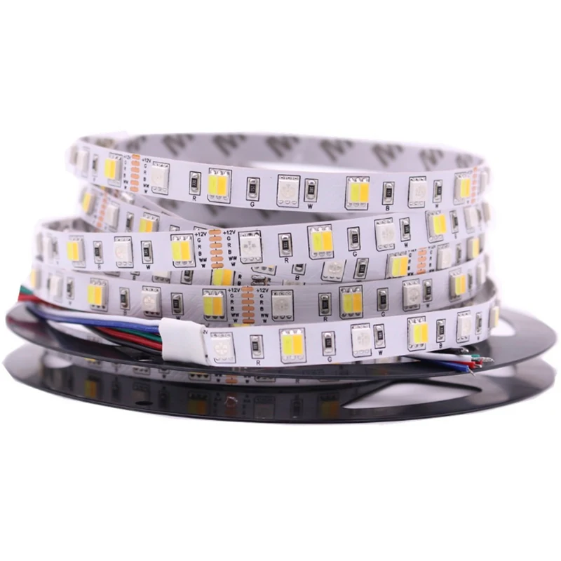 

New Led Strip RGB+CCT Strip 10mm Width FPC 5050 Strip IP20 IP65 IP67 5M 300LED 12V RGBCCT Waterproof LED Light Strip Flexible