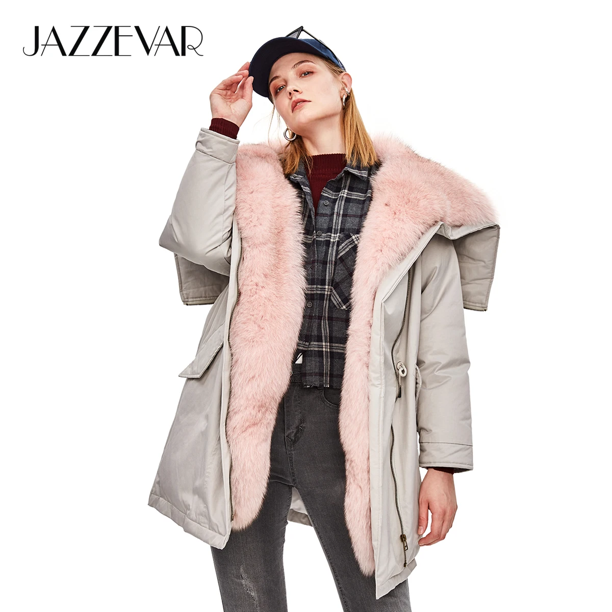 JAZZEVAR 2019 Новая зимняя куртка модная уличная женская толстая 90% пуховая роскошная