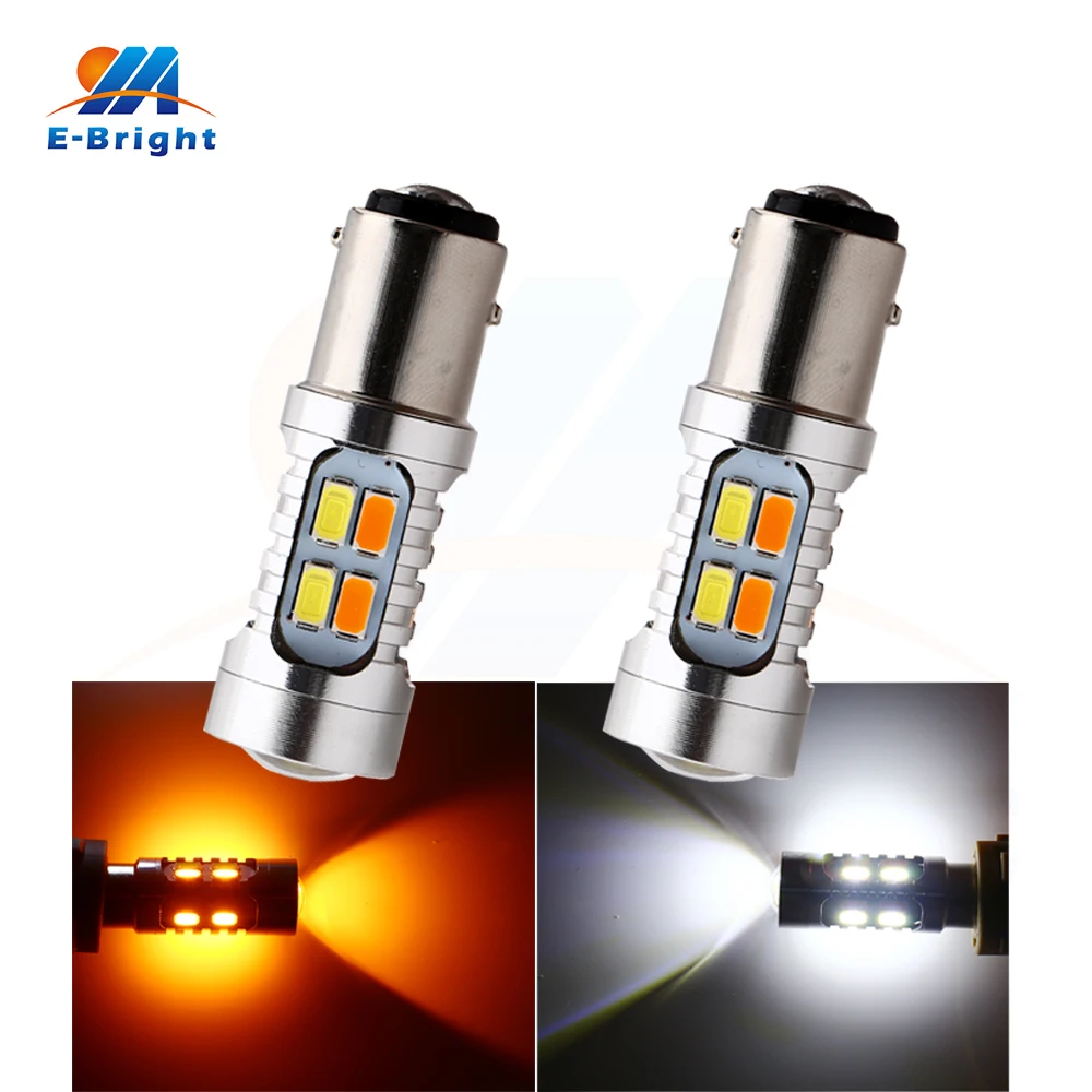 2pcs Switchback 3157 20-SMD Dual Color 5730 LED Bulbs Front Turn Signal lights