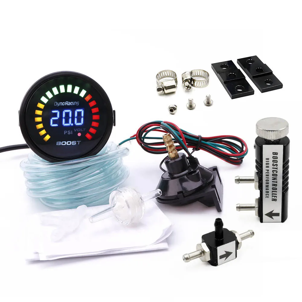 Dynoracing 2 &quot52 мм Автомобильный цифровой 20 LED Turbo Boost Gauge 15 45PSI + регулируемый комплект