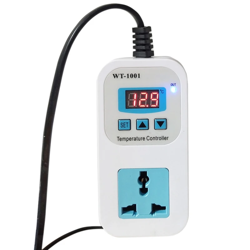 

110-220V Intelligent Digital Thermostat Regulator Temperature Controller Microcomputer Socket Outlet -50~110C + NTC Sensor