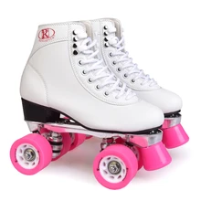 Роликовые коньки женские 4 колеса катание стиль скорость скейт кататься на улице для Открытый скейт обуви белый и розовый